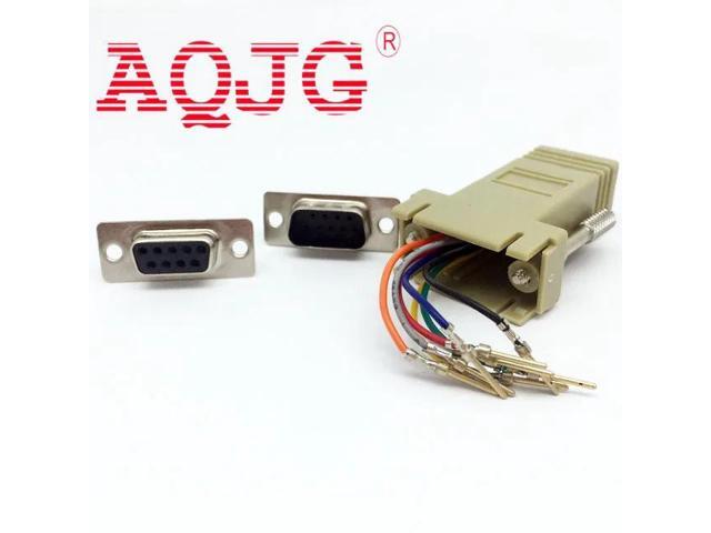 DB9 Female to RJ45 Female DB9 to RJ45 Adapter Connector rs232 modular cab-9as-fdte to rj45 db9 for Computer