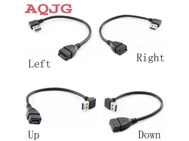 USB 3.0 Right Angle 90 degree Extension Cable Male to Female Adapter Cord 15cm Usb male to female Left Up down Angle