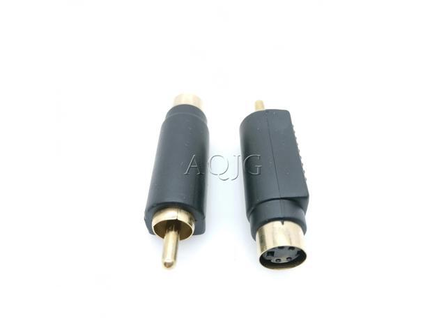 S-video MINI DIN 4PIN Plug Female to AV RCA Plug male Audio extension Adaptor Gold Plated