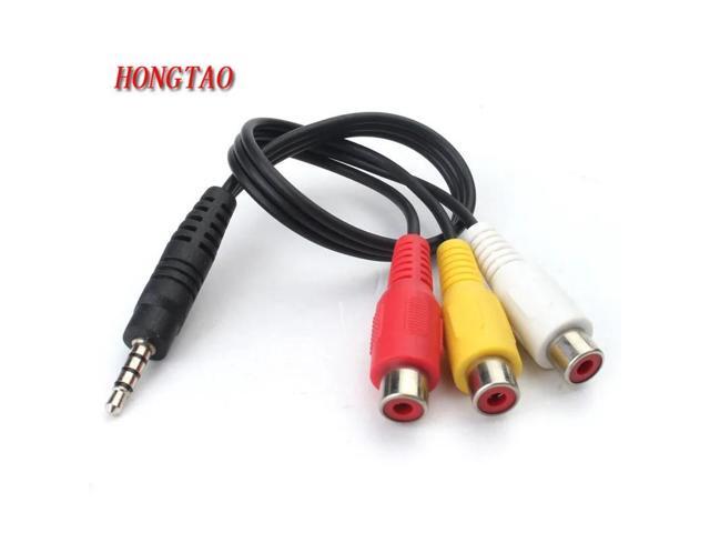 High Speed 3.5 mm Male Jack To 3 RCA Female Plug Adapter Audio Converter Video AV Cable Wire Cord 2.5mm to RCA Wholesale