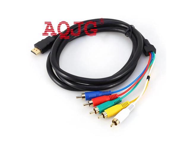 5FT HDMI Male to 5 RCA RGB Audio Video AV Adapter Cable Cord Wire HDMI to RCA cable av cables