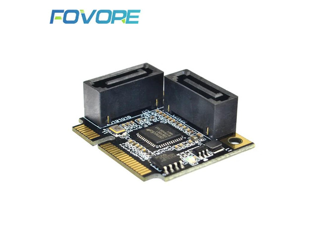 Add On Cards Mini PCI-E PCI Express to 2 Ports SATA 3.0 Converter SSD HDD SATA3 Controller Expansion Card SATA Multiplier