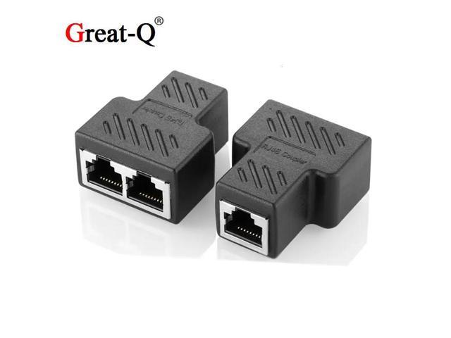 5pcs Cat6 RJ45 8P8C Plug To Dual RJ45 rj-45 Splitter Network Ethernet Patch Cord Adapter connector With Shield