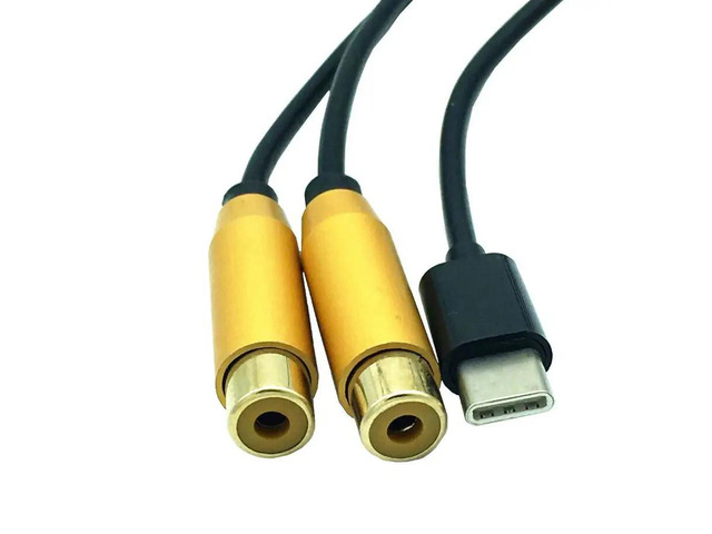 Type-C to 2 RCA male /female audio jack Cable usb c cord for iPhone Sumsung Xiaomi Speaker Home Theater TV 0.8M
