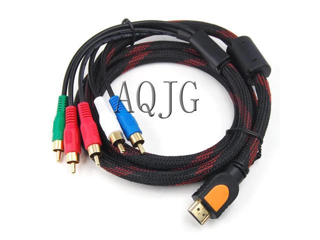 5FT / 1.5M HDMI Male to 5 RCA RGB Audio Video AV Adapter Cable Cord Wire HDMI to RCA cable av cables