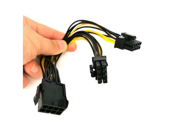 25cm 8Pin Video Card Double 6+2 Power Supply Lines PCI-e 8pin to Dual 8Pin/PCIe 8pin-2x(6+2pin) Graphics Video Card Power Cable