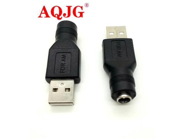 2pcs 5.5*2.1 mm female jack to USB 2.0 Male Plug 5V DC Power Plugs Connector Adapter Laptop PC