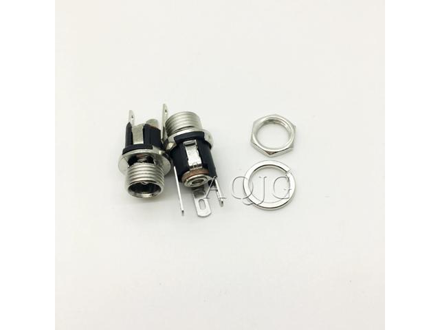 5Pcs 5.5-2.1MM 5.5 * 2.1 DC Socket With Nut DC Power Jack Socket Female Panel Mount Connector