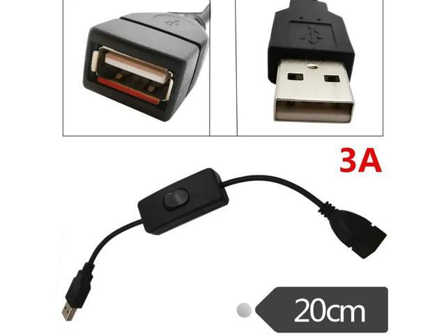 USB male to female cable With Switch ON OFF Cord Extension Toggle For USB Lamp USB Fan LED Light Strip Power Line 3A Current