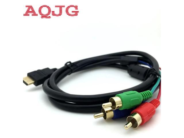 5FT 1080P HDTV HDMI Male to 3 RCA Audio Video AV Cable Cord Adapter Wholesale HDMI TO AV CABLE 5 feet