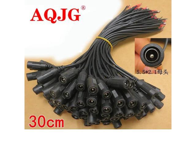 DC 5.5x2.5mm 5.5/2.5 CCTV Power Charger DC Power Female Plug Cable 10pcs