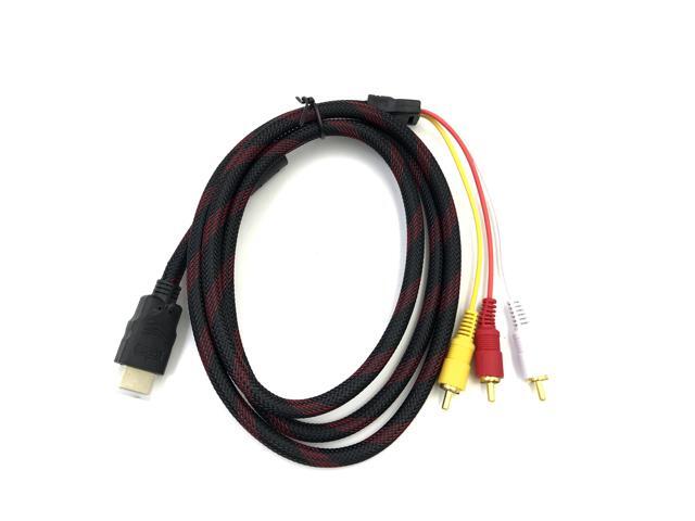High Qulity 1.5m Hdmi Male To 3 Rca Video Audio Av Cable Cord Adapter For Tv Hdtv Dvd 1080p High Definition Video Output
