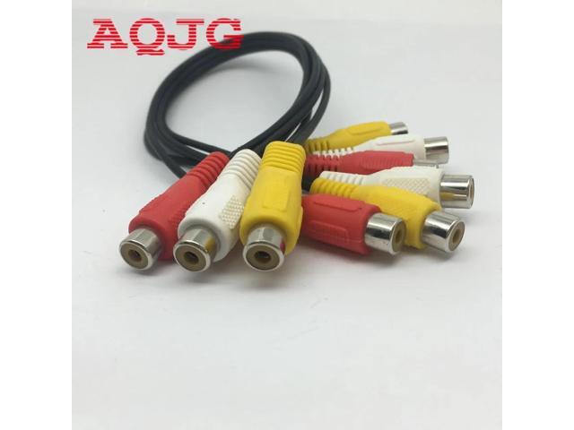 3 RCA Female To 6 RCA Female Plug Splitter Audio TV DVD Video Adapter AV Cable