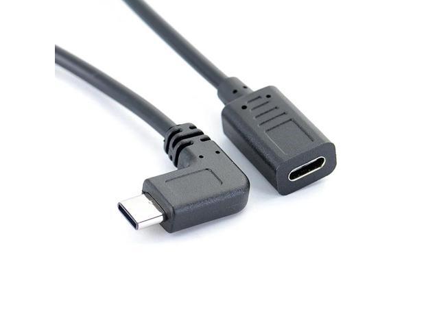 0.3 Meters Type-C USB 3.1 Male to USB-C Female 90 degree Extension Data Cable Extender Cord Reversible Design