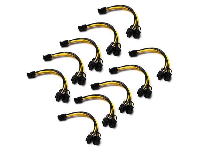 10pcs Pcie Splitter PCI Express 8 Pin to Dual PCIE 8 Pin Motherboard Graphics Card PCI-E GPU Power Data Cable Splitter
