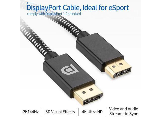 DisplayPort to DisplayPort Cable Nylon Braided Aluminum Shell 4K@60Hz 2K@144Hz DP 1.2 Cord