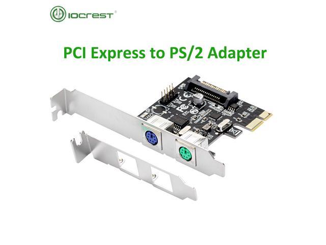IOCREST PCI Express 2 Ports PS2 PS/2 for PC Keyboard Mouse Adapter Expansion Card with 4 Pin Power Connector