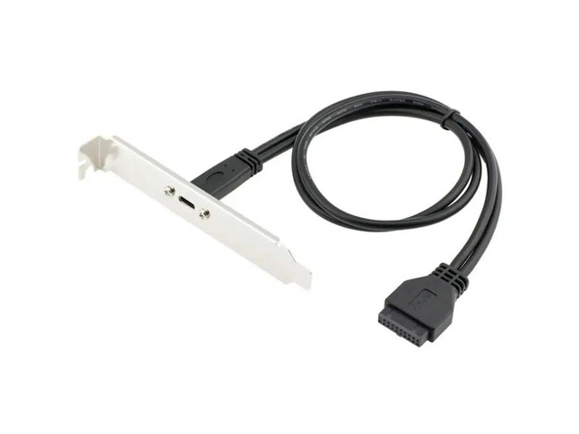 50cm USB 3.0 20 Pin Motherboard Header to USB Type C Female Cable with Bracket