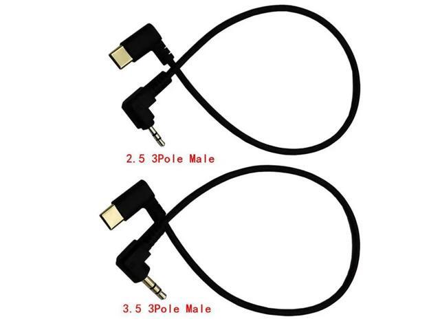 Type-c to 2.5mm / 3.5mm Audio Aux Jack Angle Cable Usb C Headphone Jack Cord 0.3M