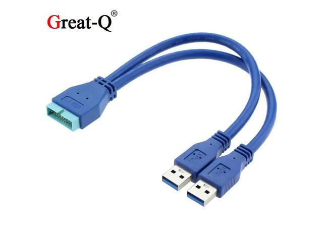 USB 3.0 Dual Type A Male to 20 pin cable Adapter Cord