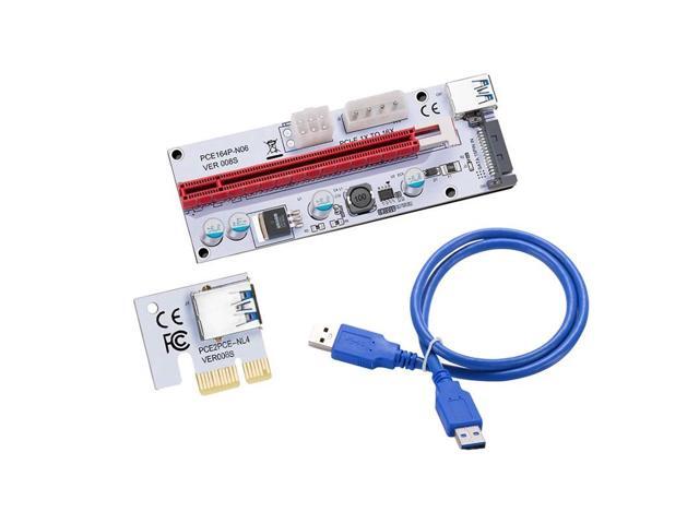 60cm PCI-E Riser Card PCIe 1x To 16x Adapter 4Pin 6Pin SATA Power USB 3.0 Cable for Bitcoin Miner Mining Expansion Converter