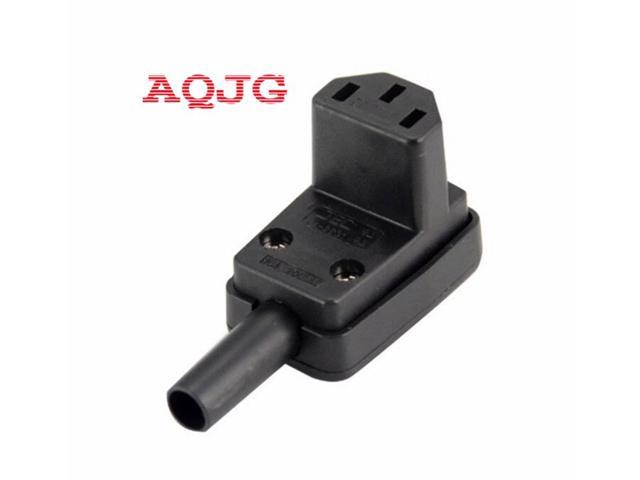 C13 Power Plug, 90 Degree Angled IEC 320 C13 Female Plug AC 10A / 250V Power Cord/Cable Connector, 2pc