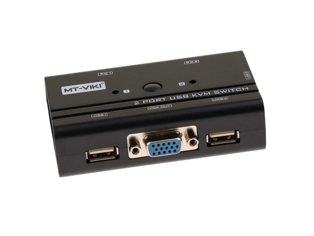 Dovewill 2 Port USB 2.0 VGA KVM Switch with Cabbles Server Switcher KVM Video Audio Switcher