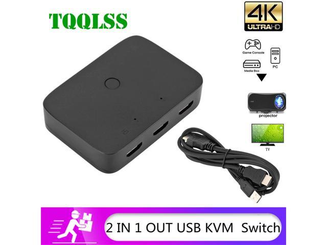 TQQLSS USB Sharing KVM Switch Switcher 2 Port HDMI Switch Box USB 2.0 Mouse Keyboard Printer Switch for 2 computer Share kvm