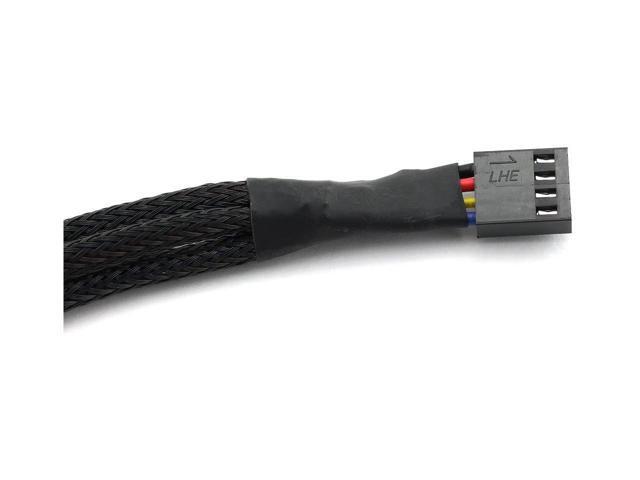 4 Pin 1 to 3 Ways PWM Fan Splitter Cable Sleeved Fan Power Extension Cable 4 Pin Female to 3 X 4 Pin Male