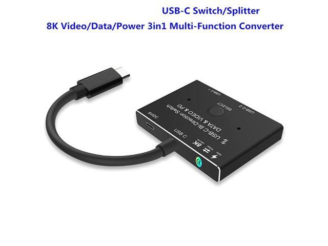 CableDeconn USB-C USB3.1 Type-C 8K Switch Bi-Direction Adapter 8K@30Hz 4K@120Hz Power Delivery 100w 10Gbps Data Transfer Multi-Function Splitter.