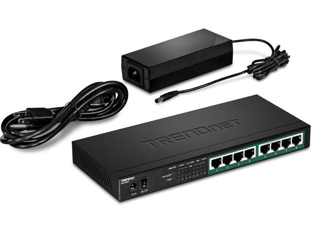 TRENDnet 8-Port Gigabit PoE+ Switch, 120W PoE Power Budget, 16Gbps Switching Capacity, IEEE 802.1p QoS, DSCP Pass-Through Support, Fanless, Wall...