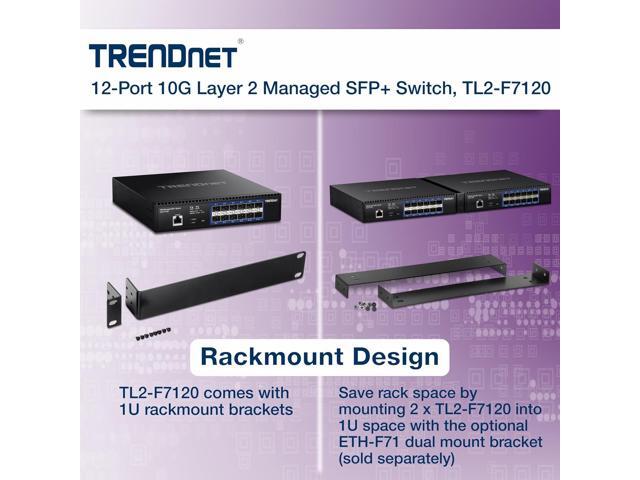 TRENDnet TL2-F7120, 12-Port 10G Layer 2 Managed SFP+ Switch
