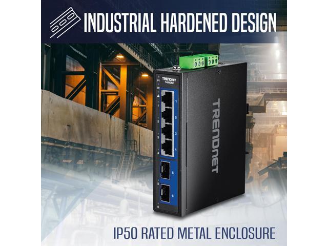 TRENDnet TI-G5062,6-Port Hardened Industrial Multi-Gig DIN-Rail Switch