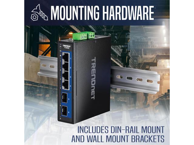 TRENDnet TI-G5062,6-Port Hardened Industrial Multi-Gig DIN-Rail Switch