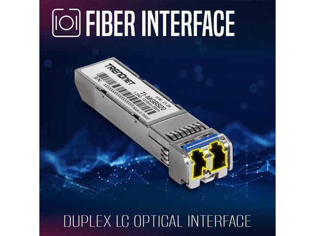 TRENDnet TI-MGBS20, 1000Base-LX Industrial SFP Single- Mode LC Module (20km), Lifetime Protection