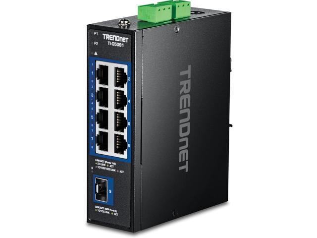 TRENDnet TI-G5091 9-Port Industrial 2.5G DIN-Rail Switch with 10G SFP+ Port