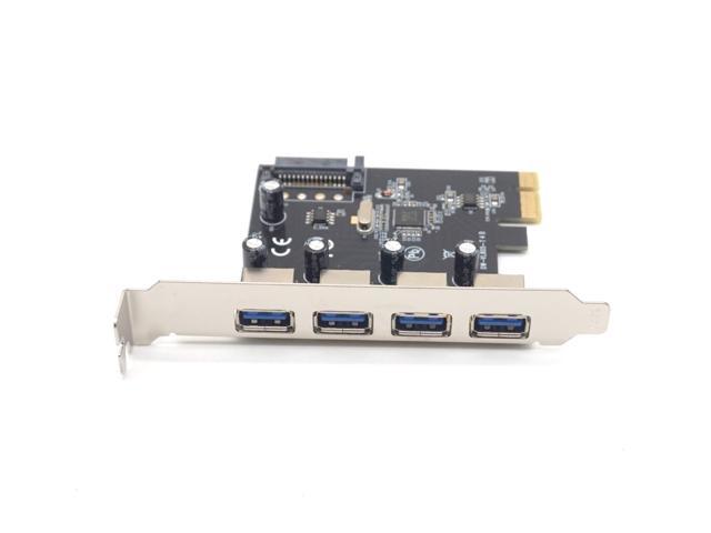 Weastlinks PCI-E to 4 Ports USB3.0 Expansion Card PCI Express to USB3.0 Adapter Card with SATA Power Interface for Desktop PC