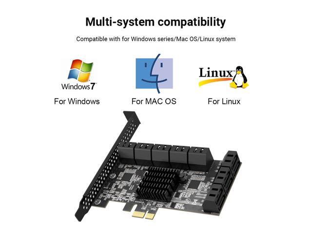 Weastlinks PCIE SATA Expansion Card PCIE 1X to 16-Port SATA3.0 6Gbps SATA III Multi-Port Hard Disk Adapter Riser Card for PC Computer