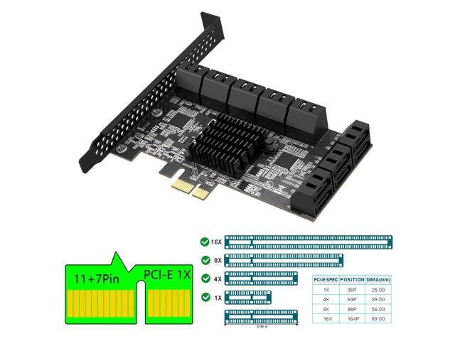 Weastlinks PCIE SATA Expansion Card PCIE 1X to 16-Port SATA3.0 6Gbps SATA III Multi-Port Hard Disk Adapter Riser Card for PC Computer