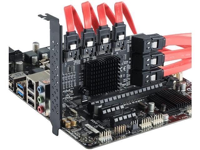 Weastlinks PCIe SATA Controller Card 10 Port with 10 SATA Cables and Low Profile Bracket - 6Gbps SATA 3.0 PCIe Card,Support 10 Port SATA 3.0 Devices