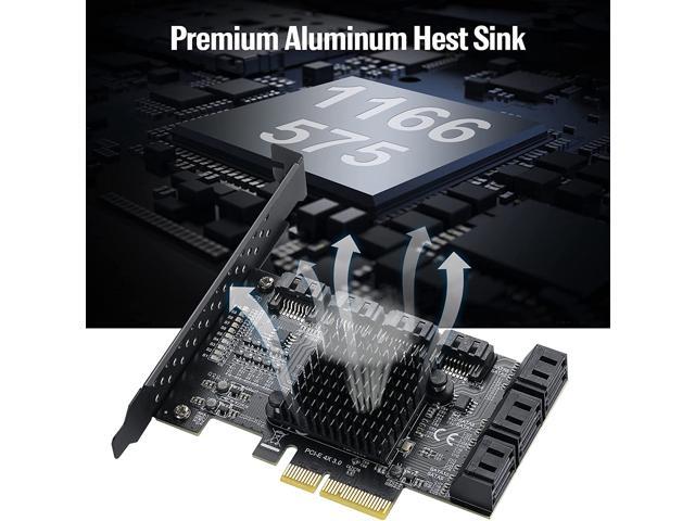 Weastlinks PCIe SATA Controller Card 10 Port with 10 SATA Cables and Low Profile Bracket - 6Gbps SATA 3.0 PCIe Card,Support 10 Port SATA 3.0 Devices