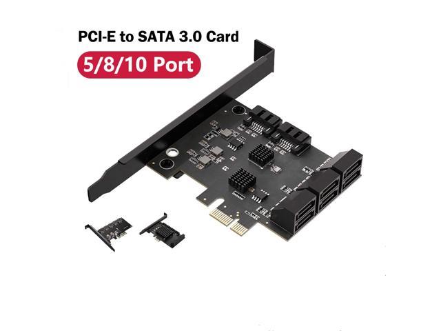 Weastlinks 6Gbps SATA 3.0 to PCI-E Controller Card 5Ports 8ports 10ports SATAIII PCIe Expansion Card PCI Express Adapter Supports RAID