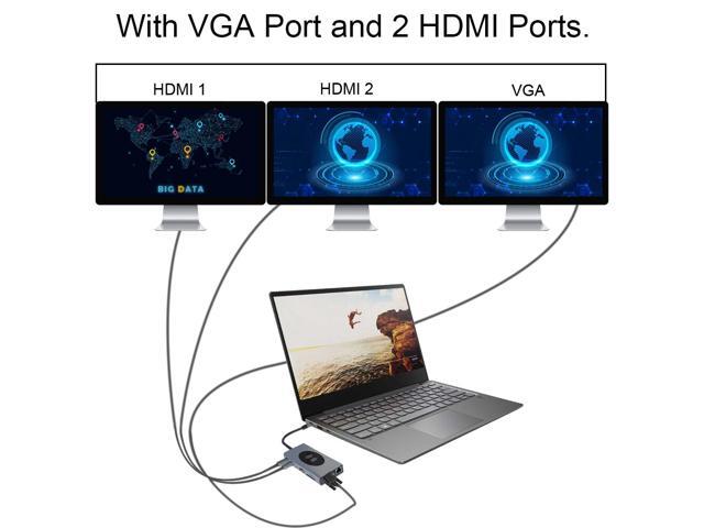 Weastlinks 15 in 1 USB HUB Multi Function USB Type-C Adapter Docking Station With Wireless Charging HDMI USB Ports USB-C Dock Compatible