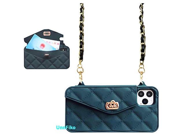 Unnfiko Wallet Case Compatible With Iphone 11 Pro, Cute Light Luxury Bag Design, Purse Flip Card Pouch Cover Soft Silicone Case With Handstrap Long. (788973615116 Electronics Communications Telephony Mobile Phone Cases) photo