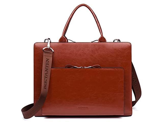 Leather Laptop Backpack Purse And Leather Briefcase Shoulder Laptop Business Vintage Slim Bags For Women & Men Brown (100412135625 Electronics Computer Components) photo
