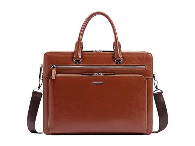 Leather Laptop Backpack Purse And Leather Briefcase 15.6' Laptop Bag Business Vintage Slim Messenger Bags Brown (100412135458 Electronics Computer Components) photo