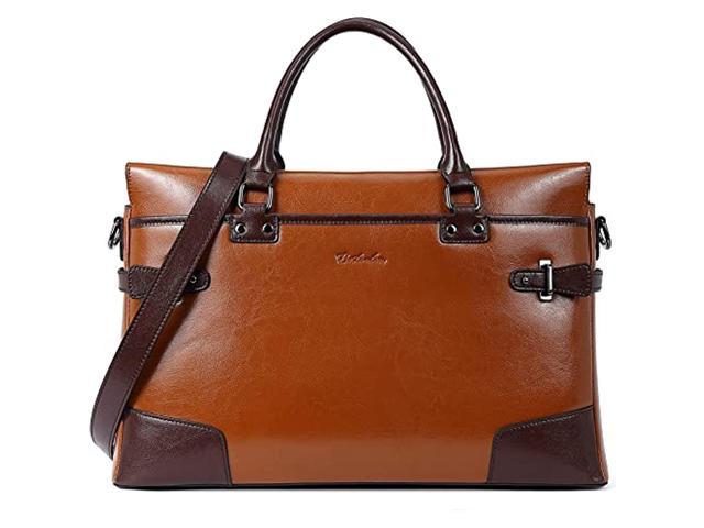 Leather Laptop Backpack Purse And Genuine Leather Briefcase Messenger Satchel Bags Laptop Handbags For Women Brown (100412135335 Electronics Computer Components) photo
