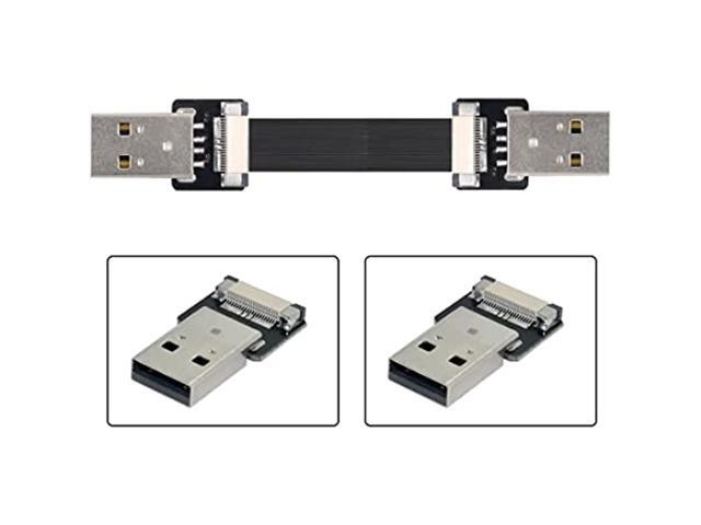 Flat Slim Fpc Usb 2.0 Type-A Male To Usb 2.0 Type-A Male Data Cable For Fpv & Disk & Scanner & Printer 100Cm