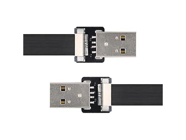 Flat Slim Fpc Usb 2.0 Type-A Male To Usb 2.0 Type-A Male Data Cable For Fpv & Disk & Scanner & Printer 100Cm