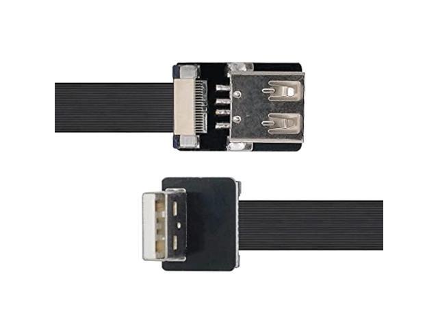 Up Angled Flat Slim Fpc Usb 2.0 Type-A Male To Female Extension Data Cable For Fpv & Disk & Scanner & Printer 100Cm